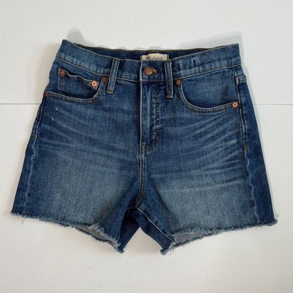 Madewell High Rise Denim Jeans Shorts cut off  stretch - Picture 1 of 5